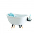 Baby Bath Set Babu Bath Standard Bundle white includes bathtub, stand, hose, tray, and cushion