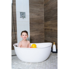Набір для купання немовляти Babu Bath Standard Bundle білий в комплекті ванночка, підставка, шланг, лоток і подушка