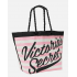 Текстильная пляжная сумка-тоут Victoria's Secret 11150863 розовая в белую полоску