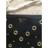 Women's mini bag with chain Victoria's Secret V-Quilt Studded Grommet, black with metal rings, 25x18 cm