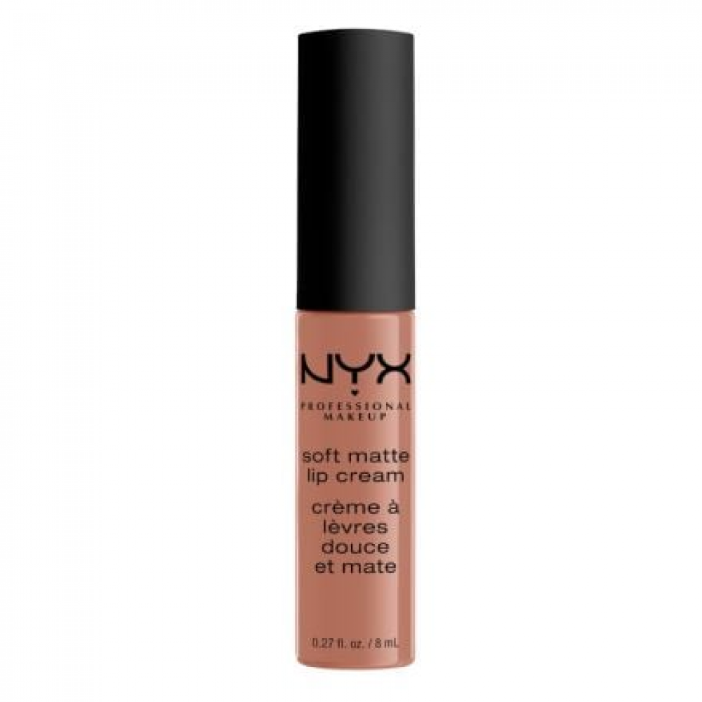 Liquid lipstick with a matte finish Nyx Soft Matte Lip Cream Abu Dhabi SMLC09 beige nude 8 ml
