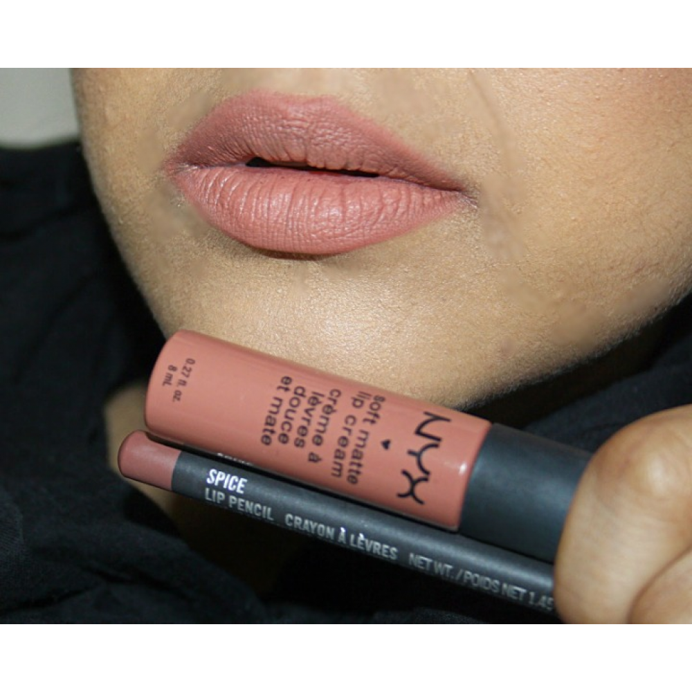 Liquid lipstick with a matte finish Nyx Soft Matte Lip Cream Abu Dhabi SMLC09 beige nude 8 ml