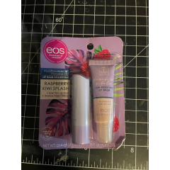 Set of EOS Flavorlab Paradise moisturizing lip balms with kiwi and raspberry scent 4 g and 10 ml