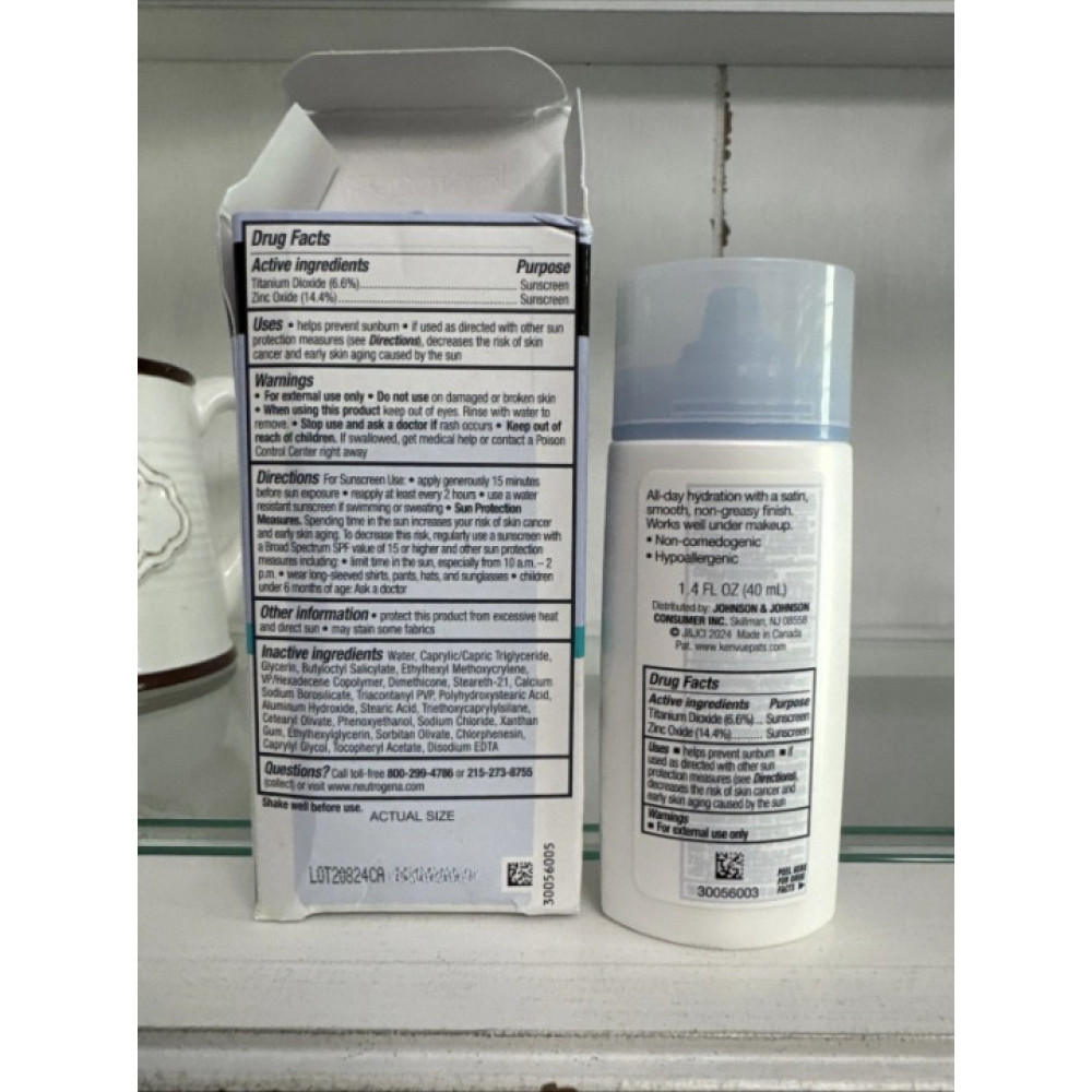 Матирующий солнцезащитный крем-эмульсия для лица с SPF 70 Neutrogena Ultra Sheer Mineral Face Liquid Sunscreen 40 мл