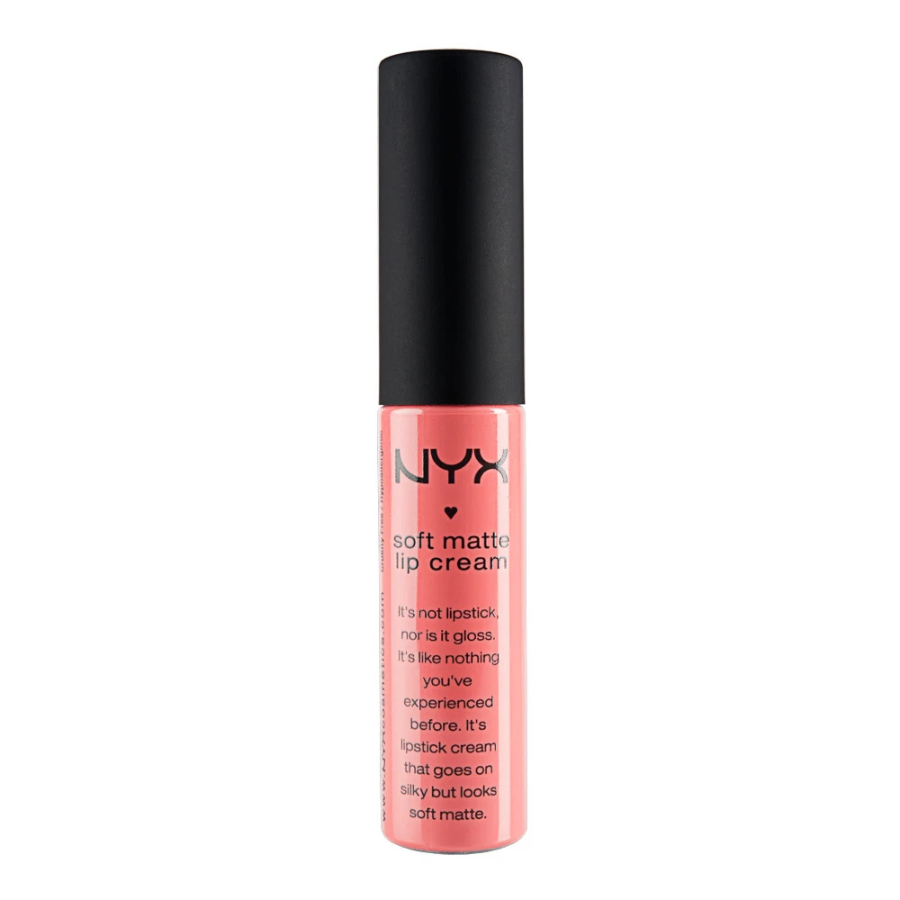 Liquid lipstick with a matte finish Nyx Soft Matte Lip Cream Antwerp SMLC05 pink coral 8 ml