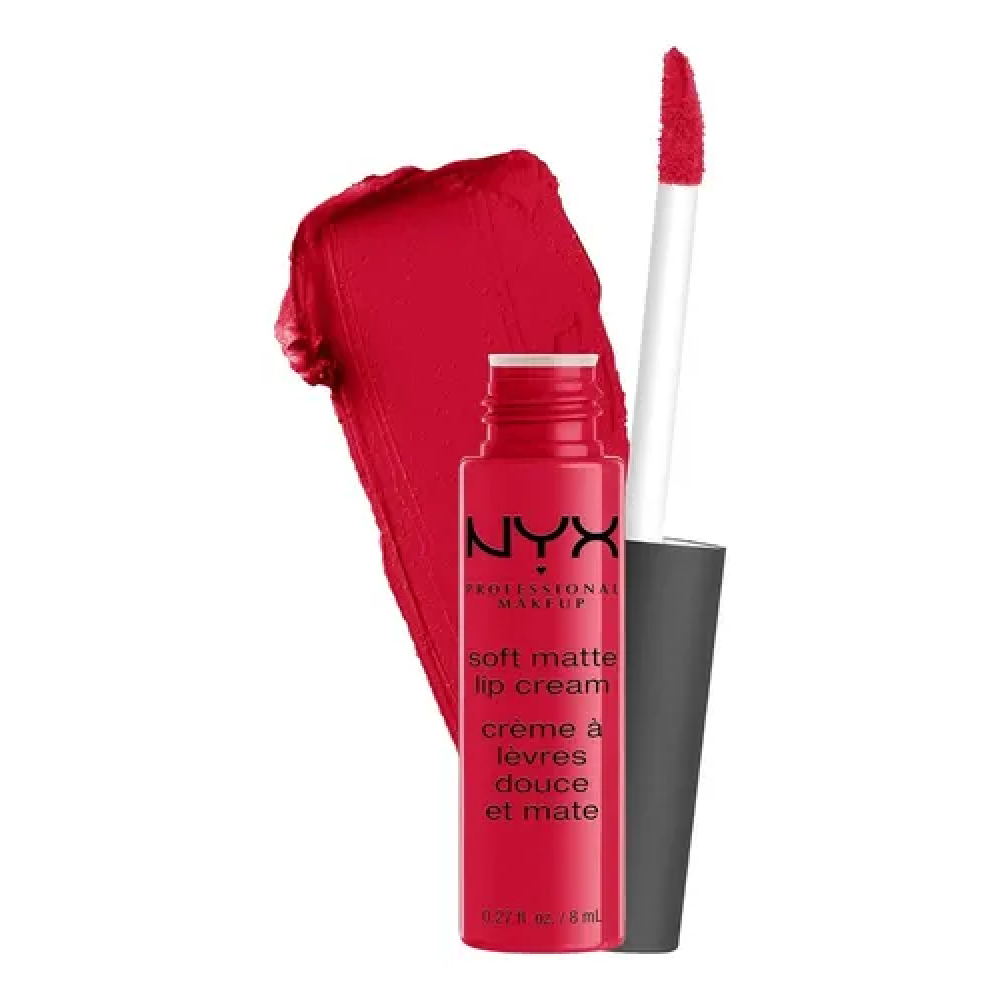 Liquid lipstick with a matte finish Nyx Soft Matte Lip Cream Amsterdam SMLC01 classic red 8 ml