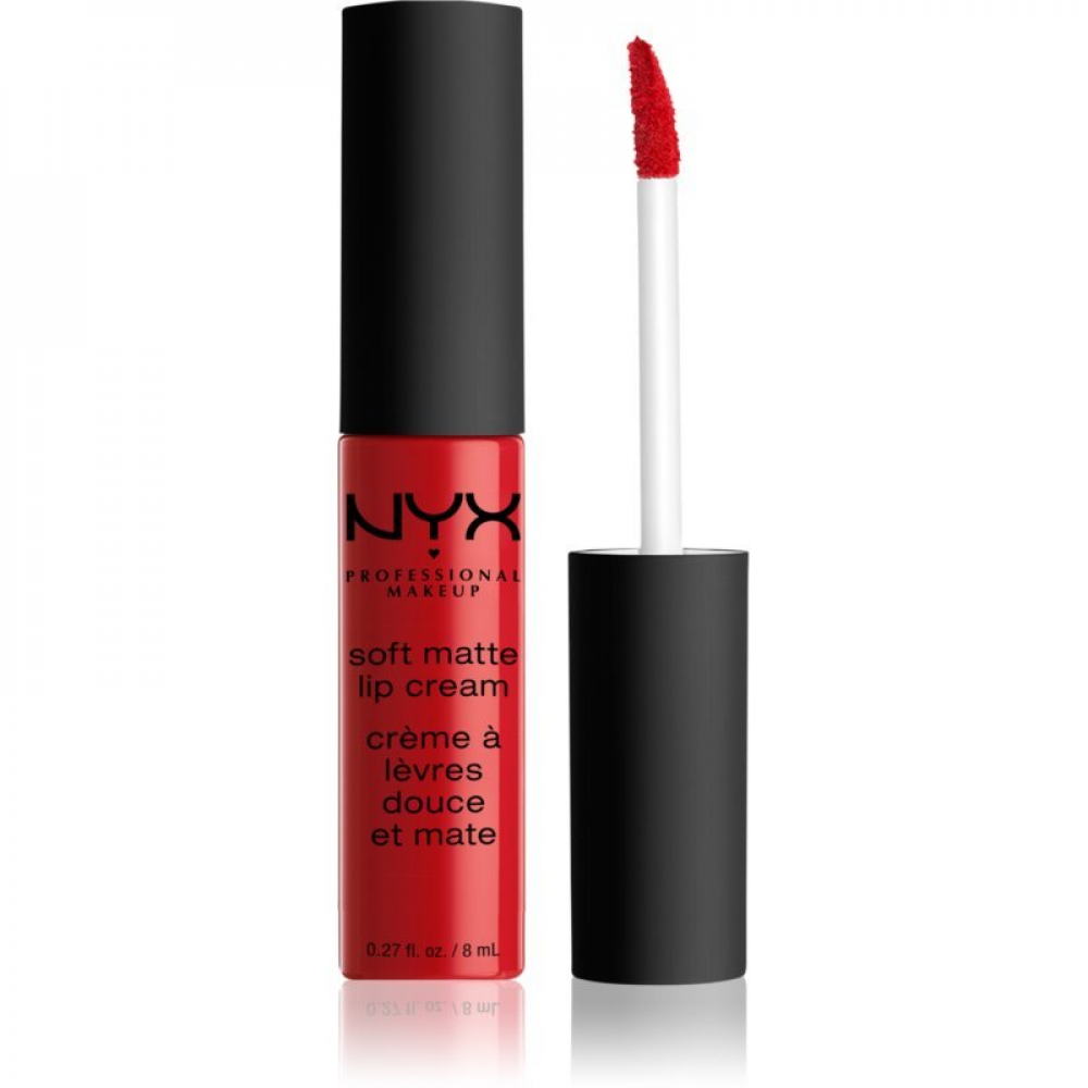Liquid lipstick with a matte finish Nyx Soft Matte Lip Cream Amsterdam SMLC01 classic red 8 ml