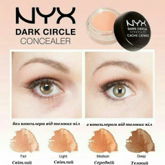 Pigmented concealer masking dark circles under the eyes NYX Professional Makeup Dark Circle Concealer shade Fair DCC01