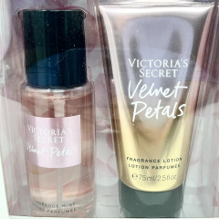Подарочный набор для женщин Victoria's Secret Velvet Petals: парфюмированный спрей и лосьон для тела по 75мл