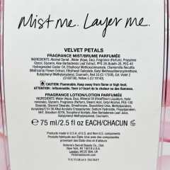 Подарочный набор для женщин Victoria's Secret Velvet Petals: парфюмированный спрей и лосьон для тела по 75мл