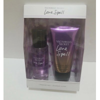 Подарочный набор для женщин Victoria's Secret Love Spell: парфюмированный спрей и лосьон для тела по 75мл