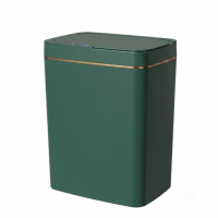 Touchless sensor trash can for home with battery, green, 15 L