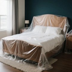 Dustproof transparent polyethylene film for furniture 4 x 10 m