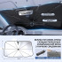 Universal car sunshade umbrella for the windshield 140x79 cm silver