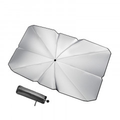 Universal car sunshade umbrella for the windshield 140x79 cm silver