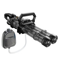 Automatic water blaster Gatling with two rotating barrels and light effects black