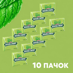М'ятна жувальна гумка Wrigley's Doublemint набір 10 упаковок по 15 пластинок 150 штук