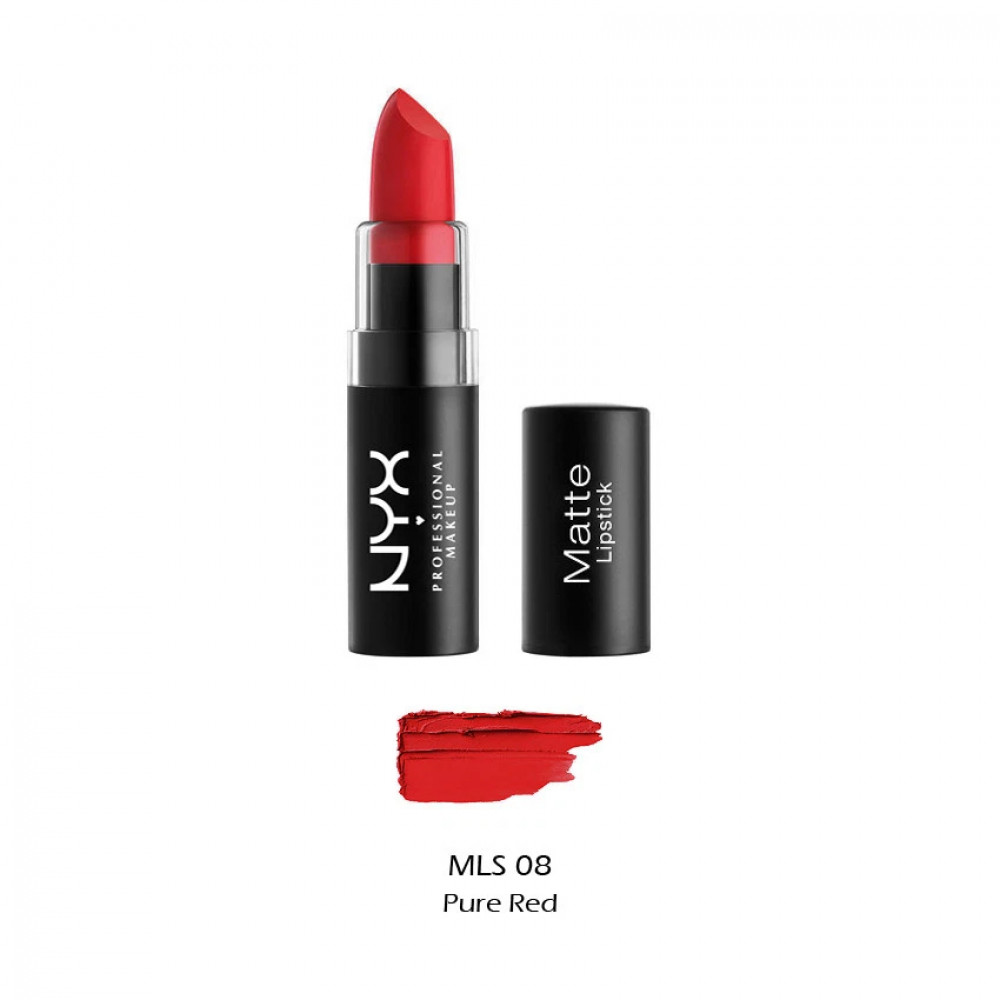 Губная помада с матовым финишем NYX Professional Makeup Matte Lipstick MLS08 Pure Red (4.5 г)