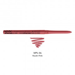 Автоматический водостойкий карандаш для губ NYX Retractable Lip Liner MPL06 Nude Pink