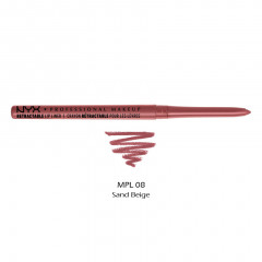 Автоматический водостойкий карандаш для губ NYX Retractable Lip Liner MPL08 Sand Beige