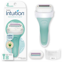 Женская бритва 2-в-1 с встроенным гелем для бритья Schick Intuition Sensitive Care Organic Aloe упаковка бритва + 2 насадки