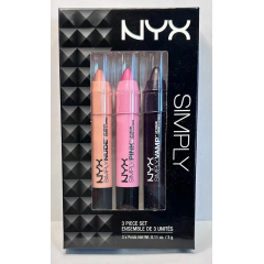 NYX Simply Lip Cream Set 02 Nude Pink Vamp 3 pcs - Set of creamy lipstick sticks with a satin finish