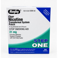 Пластир від куріння Rugby Clear Nicotine Transdermal System Patch Step 1 дозування 21 мг 14 штук Крок 1