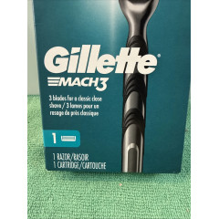 Бритвений станок для чоловіків Gillette Mach3 з трьома лезами та плаваючою головкою (1 ручка і 1 картридж)