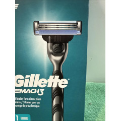 Бритвений станок для чоловіків Gillette Mach3 з трьома лезами та плаваючою головкою (1 ручка і 1 картридж)