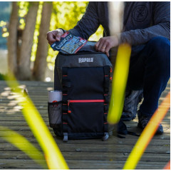Рюкзак рыболовный для снастей Rapala Venture 13 Backpack RV13BP объемом 13 литров черно-серый меланж