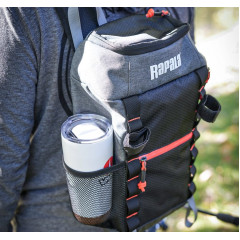 Рюкзак рыболовный для снастей Rapala Venture 13 Backpack RV13BP объемом 13 литров черно-серый меланж