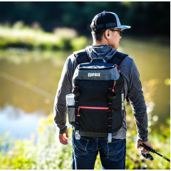 Рюкзак рыболовный для снастей Rapala Venture 13 Backpack RV13BP объемом 13 литров черно-серый меланж