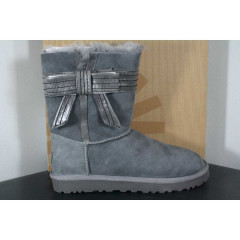 Угги UGG Australia Josette Grey с декоративными кожаным бантом сбоку (размер 38)