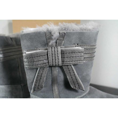 Угги UGG Australia Josette Grey с декоративными кожаным бантом сбоку (размер 38)