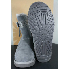 Угги UGG Australia Josette Grey с декоративными кожаным бантом сбоку (размер 38)