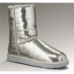 Угги UGG Classic Short Sparkles Silver с пайетками  (размер 40)