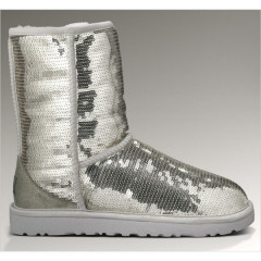 Угги UGG Classic Short Sparkles Silver с пайетками  (размер 40)