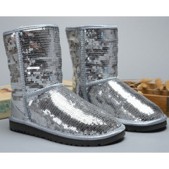 Угги UGG Classic Short Sparkles Silver с пайетками  (размер 40)