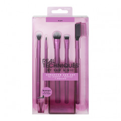 Набір кистей для макіяжу очей REAL TECHNIQUES Enhanced Eye Set 91534 (5 шт+підставка/склянка)