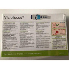 The contactless VisioFocus 06400 thermometer emits the result on the forehead.