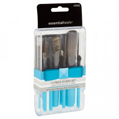 Набір пензлів з дзеркалом і органайзером для макіяжу Essential Studio Tools Set, 11 предметів