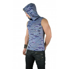 Рубашка-худи Shrine без рукавов с капюшоном в стиле Goth Rave Punk Cyber Emo Techno Burning Man