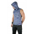 Sleeveless hooded shirt-hoodie Shrine in the style of Goth Rave Punk Cyber Emo Techno Burning Man.