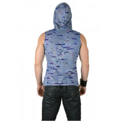 Рубашка-худи Shrine без рукавов с капюшоном в стиле Goth Rave Punk Cyber Emo Techno Burning Man