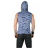 Sleeveless hooded shirt-hoodie Shrine in the style of Goth Rave Punk Cyber Emo Techno Burning Man.