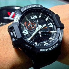 Японские часы Casio G-SHOCK GA-1000-1A с компасом и датчиком температуры черные