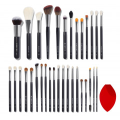 Набір кистей для макіяжу Morphe X James Charles Sister Collection 34 Piece Brush Set w/ Sponge & Tub + спонж,