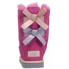 Угги с лентами UGG Australia Bailey Bow II Kids Boot Pink Azalea/Icelandic Blue  (размер 29)