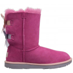 Угги с лентами UGG Australia Bailey Bow II Kids Boot Pink Azalea/Icelandic Blue  (размер 29)