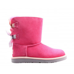 Угги с лентами UGG Australia Bailey Bow II Kids Boot Pink Azalea/Icelandic Blue  (размер 29)